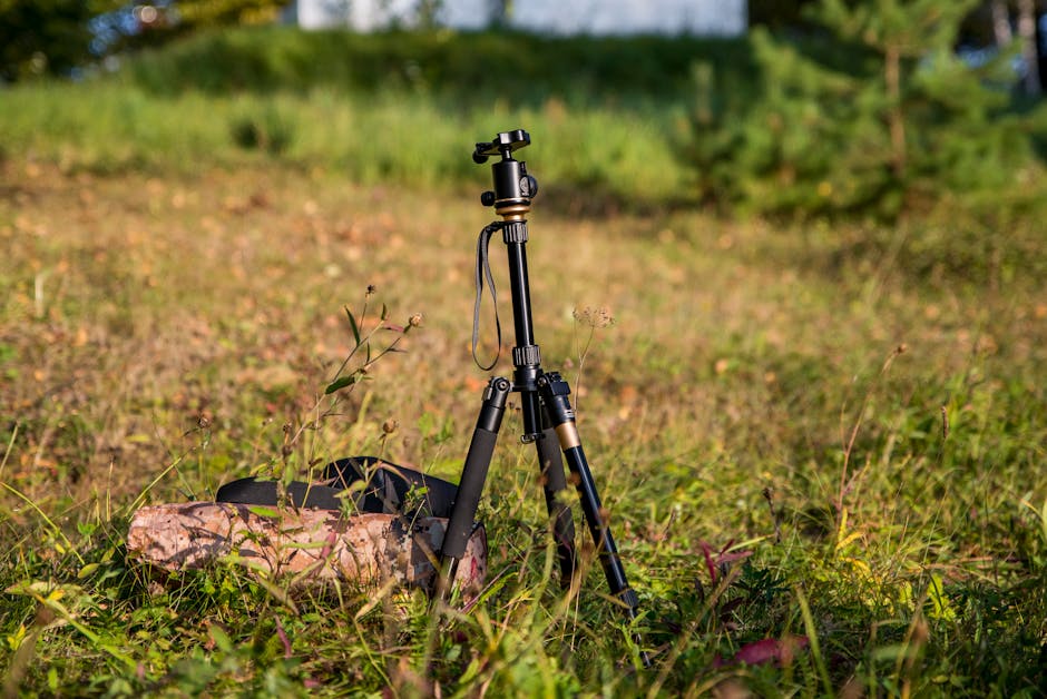 Camera tripod set up for Edinburgh Castle photography