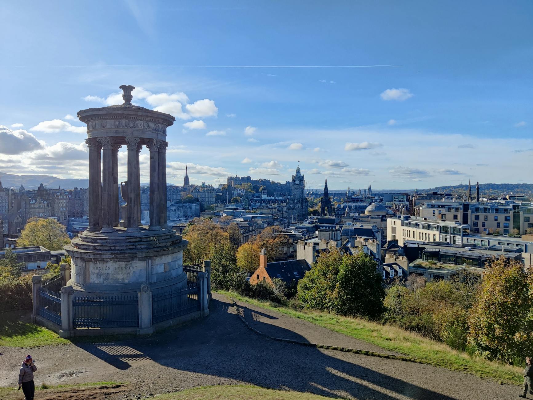 Panoramic view from Calton Hill on an Edinburgh walking route