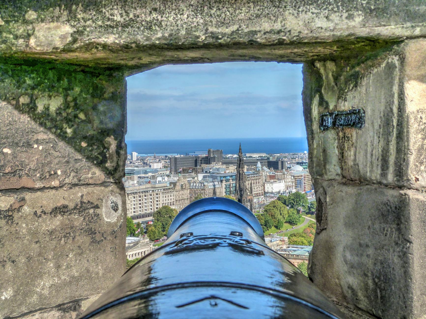 Historic cannon at Edinburgh Castle — the castle houses Mons Meg, one of the largest medieval bombards ever made