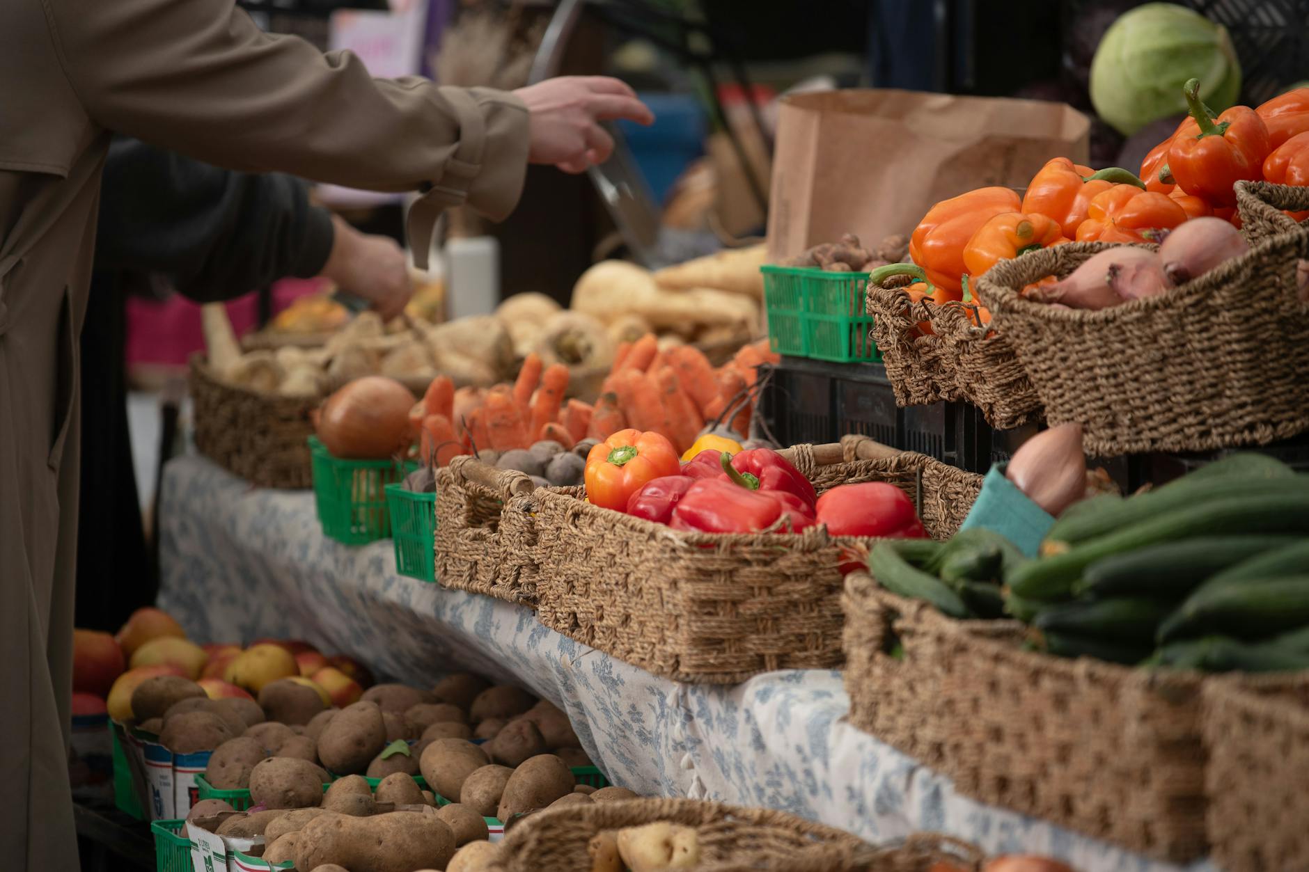 Edinburgh farmers market with fresh local produce