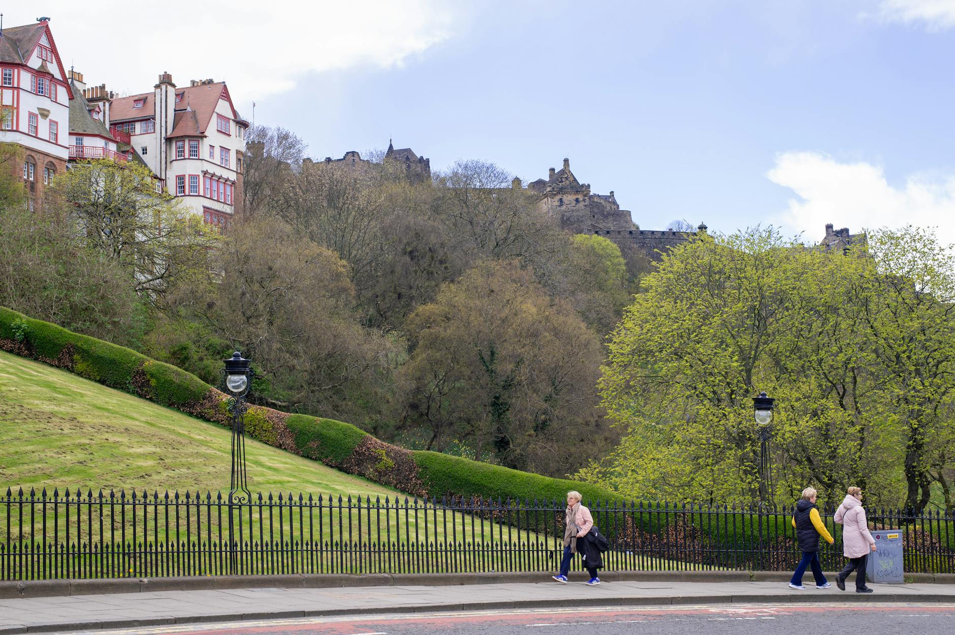 Princes Street Gardens in Edinburgh, one of many free things to enjoy first time in Edinburgh