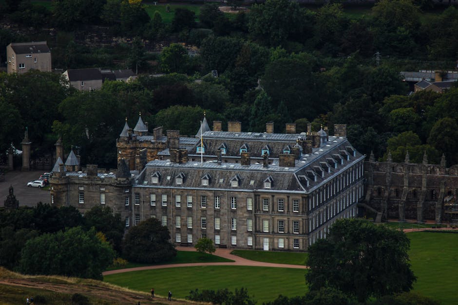 Aerial view of Palace of Holyroodhouse Edinburgh