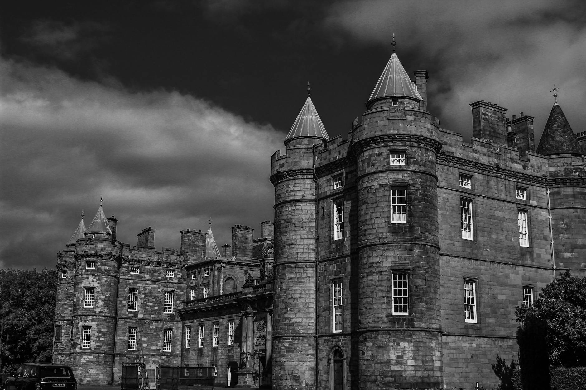The Palace of Holyroodhouse at the foot of Edinburgh's Royal Mile — the official Scottish residence of the British monarch