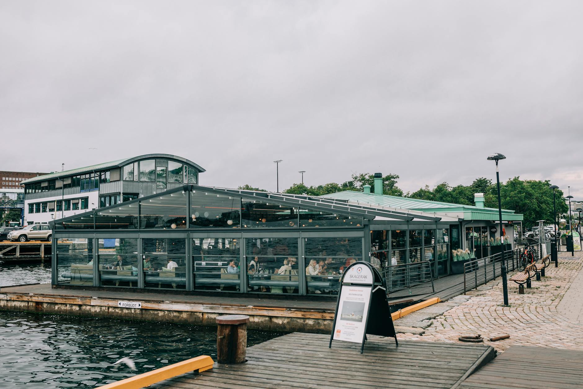 Waterfront dining at Leith harbour in Edinburgh