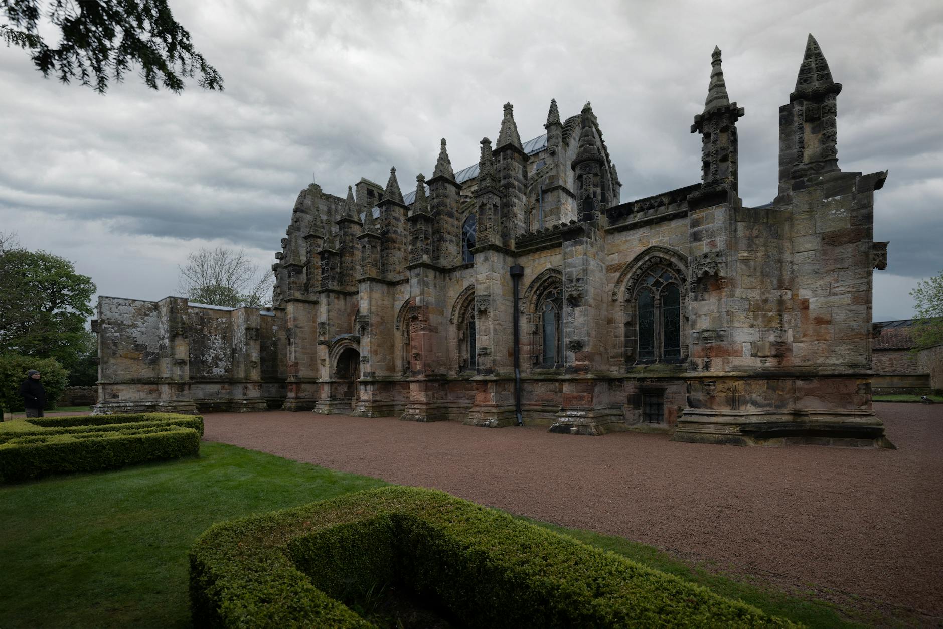 Ornate stone carvings at Rosslyn Chapel near Edinburgh