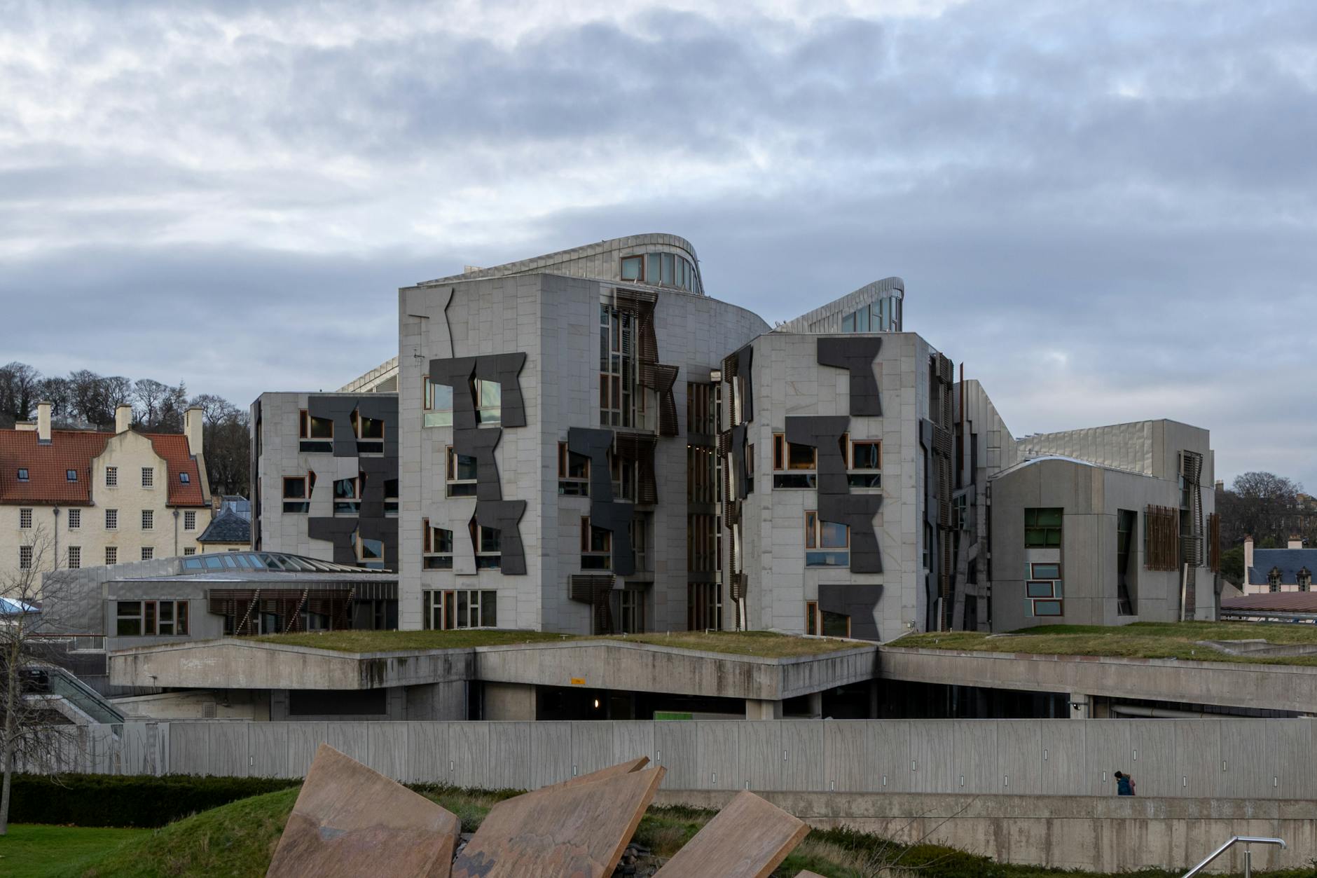 The Scottish Parliament building at the foot of Edinburgh's Royal Mile — a bold contemporary addition to the historic Old Town