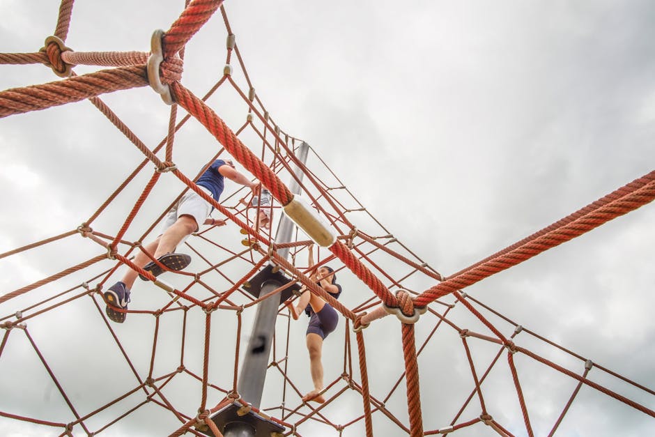 Children on climbing frame at Edinburgh playground