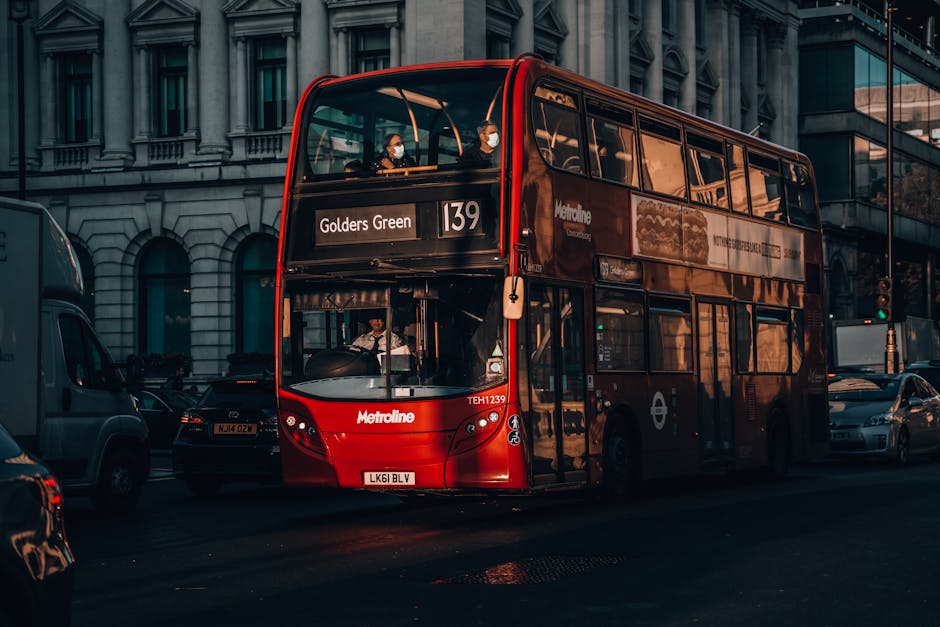 Edinburgh double decker bus tourists